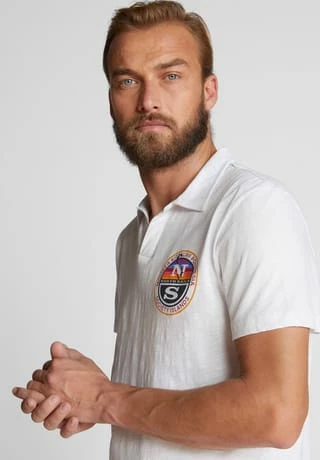 Auslauf ✨ NORTH SAILS® Polo Bedrucktes Poloshirt Weiss 🥰 – Bild 5