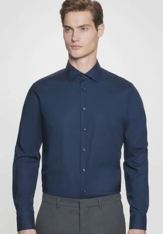 Aktion 🤩 Seidensticker Businesshemd, Slim-Fit, Kent-Kragen, Für Herren Dunkelblau ⭐ – Bild 6