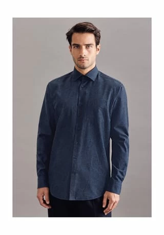 Aktion 🛒 Seidensticker Casual Hemd Schwarze Rose Dunkelblau 🎉