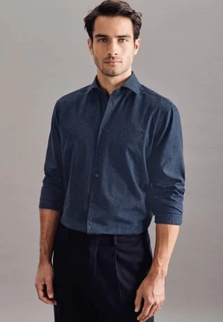 Aktion 🛒 Seidensticker Casual Hemd Schwarze Rose Dunkelblau 🎉 – Bild 5