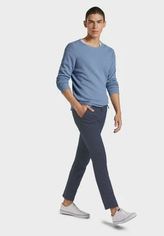 Budget 🥰 DENIM TOM TAILOR Chino, Uni, Gürtel, Für Herren 23976 NAVY DOBBY 🎁 – Bild 8