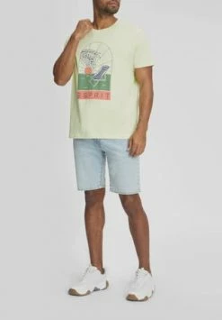 Neu ???? ESPRIT T-Shirt, Rundhals, Print, Für Herren E330 LIGHT GREEN ✨ -NIKE store unnamed file 446