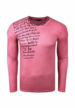 Bestpreis ❤️ RUSTY NEAL Langarmshirt In Used-Optik Rose ❤️