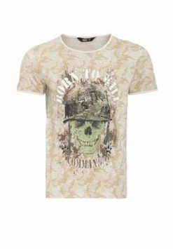 Angebote 🧨 KING KEROSIN T-Shirt Mit Tarn-Alloverprint Und Skull-Motiv Born To Kill Core 🔔