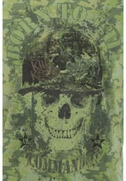 Aktion ???? KING KEROSIN T-Shirt Mit Tarn-Alloverprint Und Skull-Motiv Born To Kill Evergreen ???? -NIKE store unnamed file 633