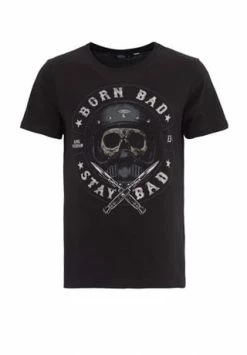 Neu ???? KING KEROSIN Print-Shirt Mit Skull Print Born Bad Stay Bad Schwarz ✨