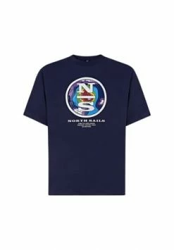 Großhandel 👍 NORTH SAILS® T-Shirt T-shirt With Graphic Print Navy Blue 🌟
